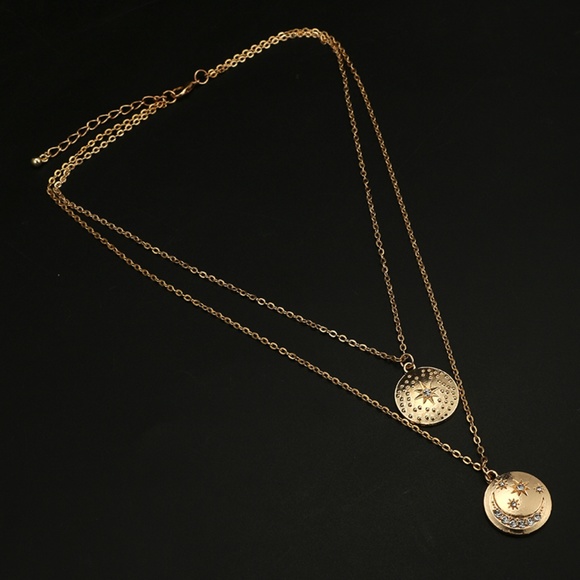 ❤️ 3/$30 Layered Double Star Coin Necklace - Picture 2 of 7